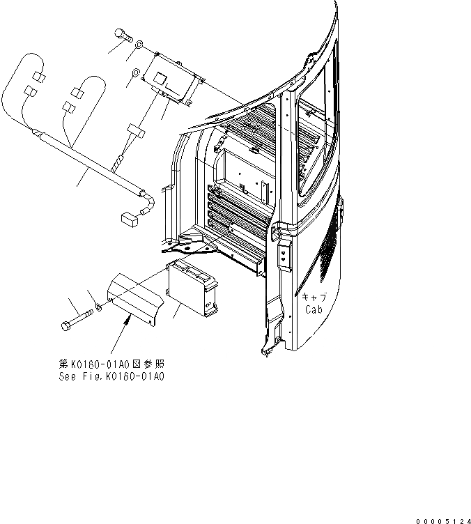 Схема запчастей Komatsu PC228US-3 - КАБИНА (KOMTRAX КОНТРОЛЛЕР) КАБИНА ОПЕРАТОРА И СИСТЕМА УПРАВЛЕНИЯ