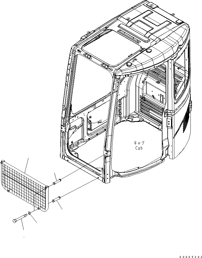 Схема запчастей Komatsu PC228US-3 - ФРОНТАЛЬНАЯ ЗАЩИТА (ПОЛОВИН.)(№-) КАБИНА ОПЕРАТОРА И СИСТЕМА УПРАВЛЕНИЯ