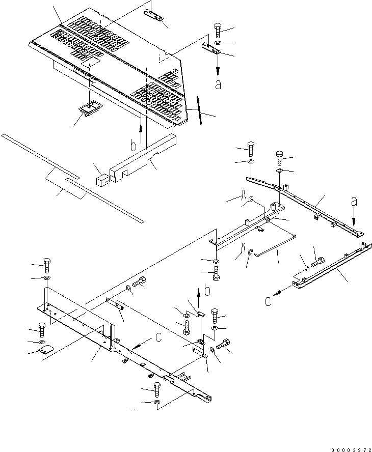 Схема запчастей Komatsu PC228US-3 - КАПОТ (YELНИЗ.)(№-) ЧАСТИ КОРПУСА