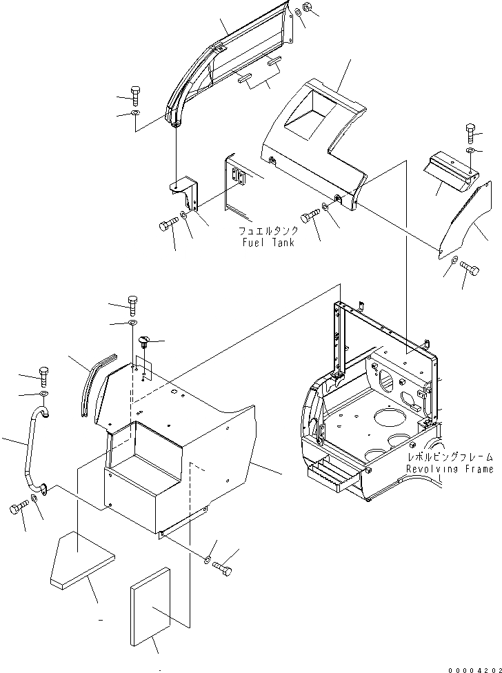 Схема запчастей Komatsu PC228US-3 - ПЕРЕДН. КРЫШКА(COVER) (/) (YELНИЗ.) ( АКТУАТОР) (ДЛЯ ПОДЪЕМА РУКОЯТИ) ЧАСТИ КОРПУСА