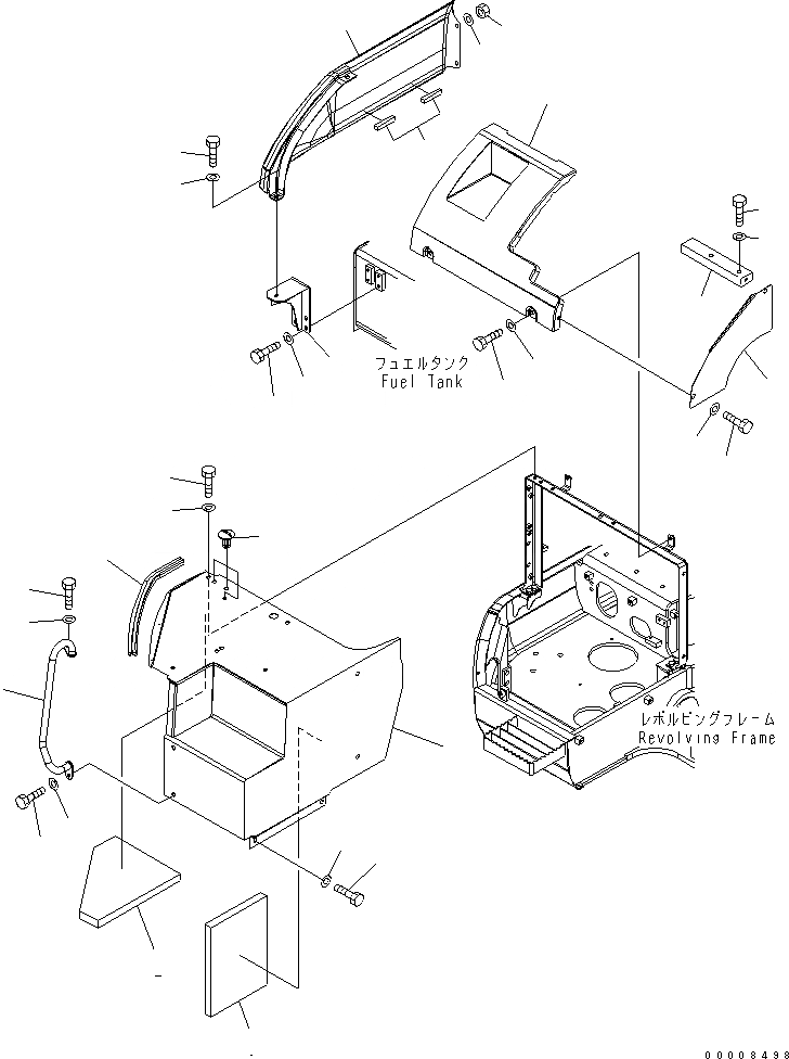 Схема запчастей Komatsu PC228US-3 - ПЕРЕДН. КРЫШКА(COVER) (/) (YELНИЗ.) (ДЛЯ 2-СЕКЦИОНН. СТРЕЛЫ С ATT) ЧАСТИ КОРПУСА