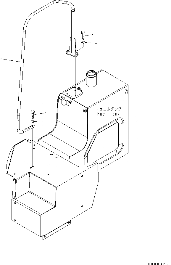 Схема запчастей Komatsu PC228US-3 - ПОРУЧНИ (YELНИЗ.)(№-) ЧАСТИ КОРПУСА