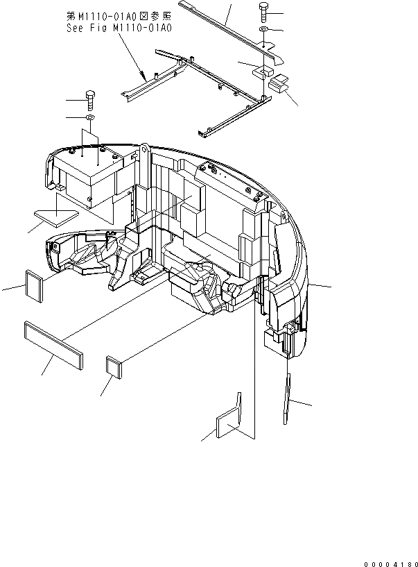 Схема запчастей Komatsu PC228US-3 - ПРОТИВОВЕС (KG) (YELНИЗ.) ЧАСТИ КОРПУСА