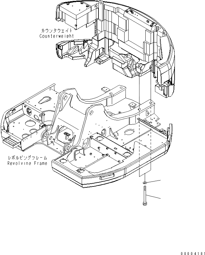 Схема запчастей Komatsu PC228US-3 - КРЕПЛЕНИЕ ПРОТИВОВЕСА(№-) ЧАСТИ КОРПУСА