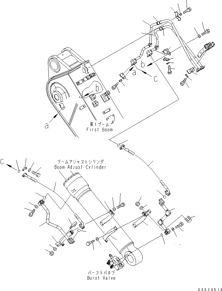 Схема запчастей Komatsu PC228US-3 - 2-СЕКЦИОНН. СТРЕЛА (ADJUST ЛИНИЯ ЦИЛИНДРА)(№89-) РАБОЧЕЕ ОБОРУДОВАНИЕ