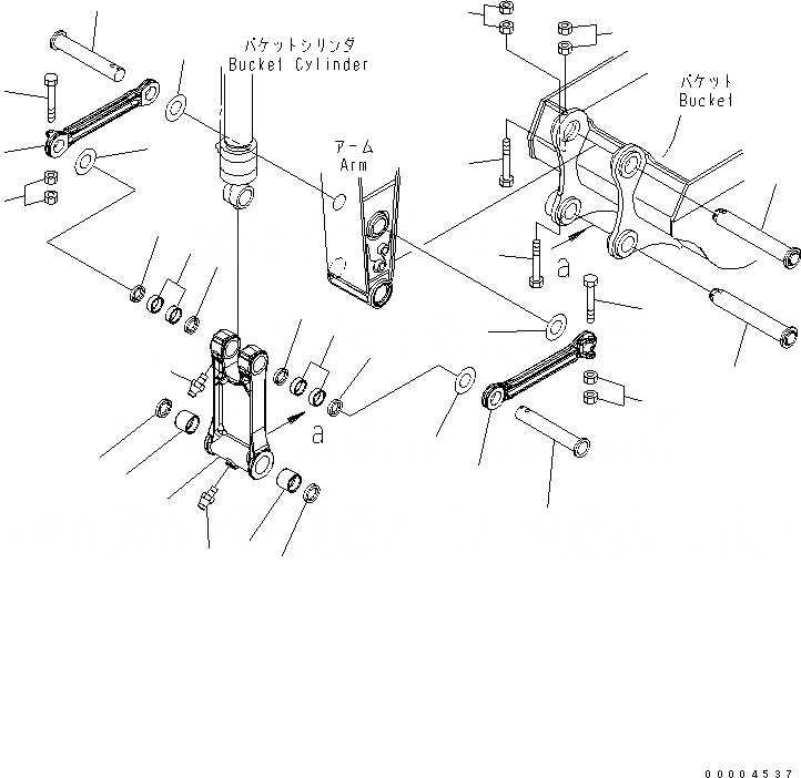 Схема запчастей Komatsu PC228US-3 - РУКОЯТЬ (.9M) (СОЕДИНЕНИЕ КОВША) (YELНИЗ.) РАБОЧЕЕ ОБОРУДОВАНИЕ