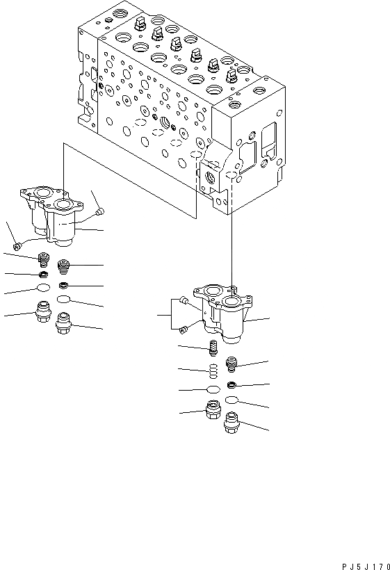 Схема запчастей Komatsu PC228US-3 - ОСНОВН. КЛАПАН (6-СЕКЦИОНН.) (/) ОСНОВН. КОМПОНЕНТЫ И РЕМКОМПЛЕКТЫ