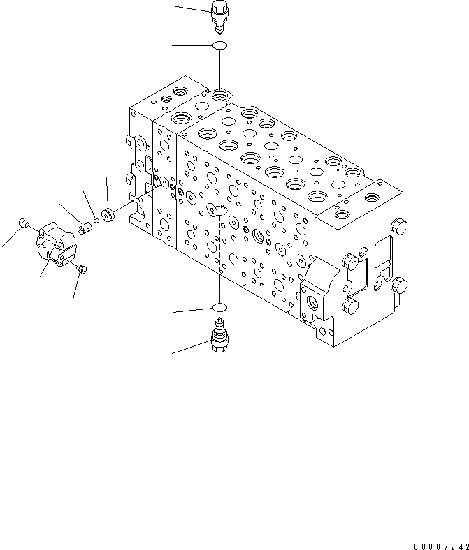 Схема запчастей Komatsu PC228US-3 - ОСНОВН. КЛАПАН (7-СЕКЦИОНН.) (9/9) (ROTATION РУКОЯТЬ) ОСНОВН. КОМПОНЕНТЫ И РЕМКОМПЛЕКТЫ