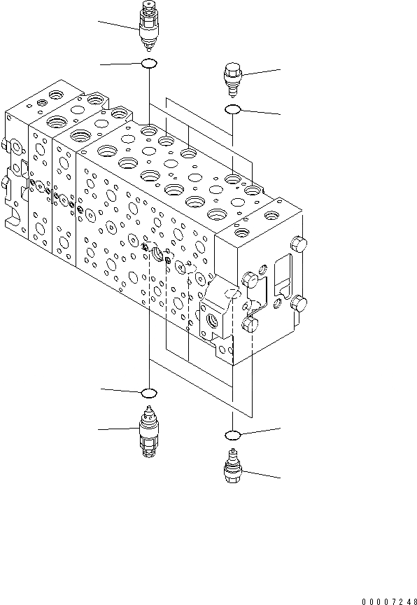 Схема запчастей Komatsu PC228US-3 - ОСНОВН. КЛАПАН (8-СЕКЦИОНН.) (/) ОСНОВН. КОМПОНЕНТЫ И РЕМКОМПЛЕКТЫ