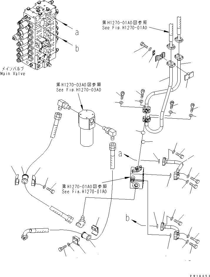 Схема запчастей Komatsu PC228US-3-YB - НАВЕСНОЕ ОБОРУД-Е (КРЕПЛЕНИЕ ШЛАНГОВ)(№-) ГИДРАВЛИКА