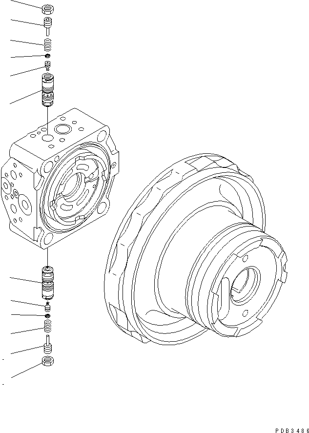 Схема запчастей Komatsu PC228US-3-YB - МОТОР ХОДА (/)(№-) ОСНОВН. КОМПОНЕНТЫ И РЕМКОМПЛЕКТЫ