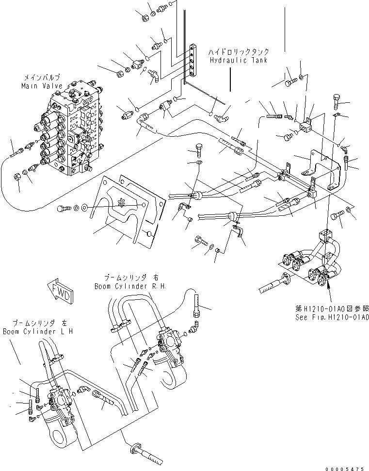 Схема запчастей Komatsu PC228USLC-3 - КЛАПАН ПЕРЕГРУЗКИ ГИДРАВЛИКА