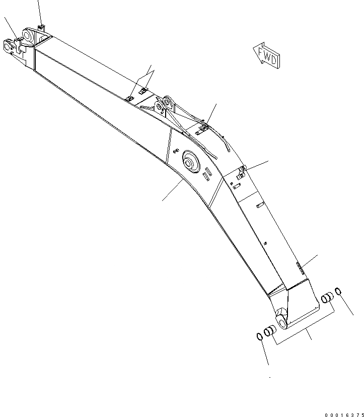 Схема запчастей Komatsu PC228USLC-3 - СТРЕЛА (.7M) (ДЛЯ США)(№89-) РАБОЧЕЕ ОБОРУДОВАНИЕ