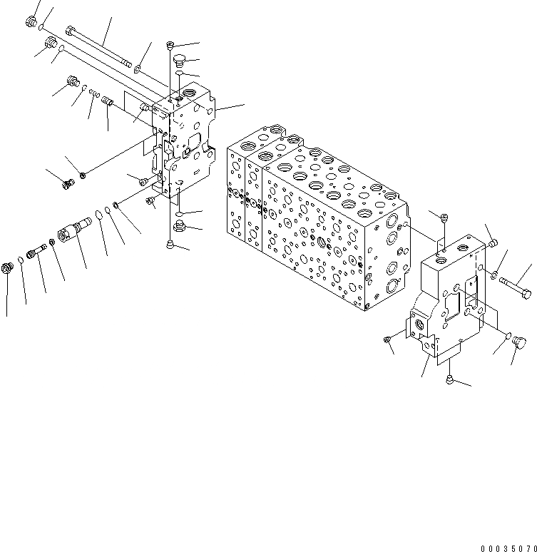 Схема запчастей Komatsu PC228USLC-3 - ОСНОВН. КЛАПАН (8-СЕКЦИОНН.) (7/) ОСНОВН. КОМПОНЕНТЫ И РЕМКОМПЛЕКТЫ