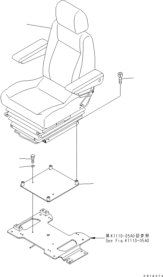 Схема запчастей Komatsu PC228US-3-YP - СИДЕНЬЕ ОПЕРАТОРА (LEATHER)(№-) КАБИНА ОПЕРАТОРА И СИСТЕМА УПРАВЛЕНИЯ