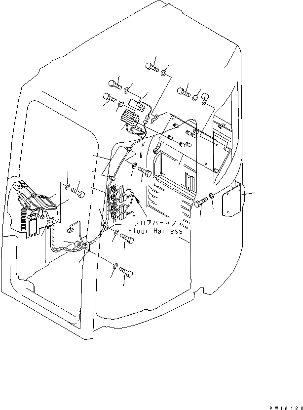 Схема запчастей Komatsu PC228US-3-YP - КАБИНА (ЭЛЕКТРОПРОВОДКА)(№-) КАБИНА ОПЕРАТОРА И СИСТЕМА УПРАВЛЕНИЯ