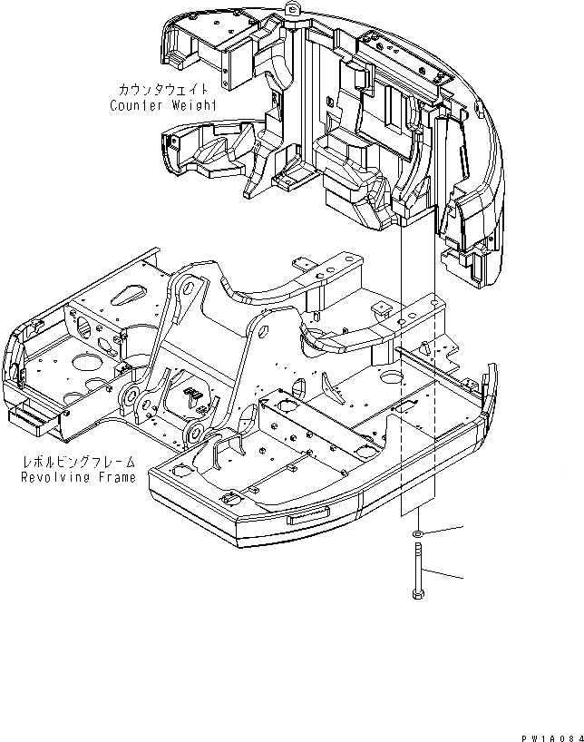 Схема запчастей Komatsu PC228US-3-YP - КРЕПЛЕНИЕ ПРОТИВОВЕСА(№-) ЧАСТИ КОРПУСА