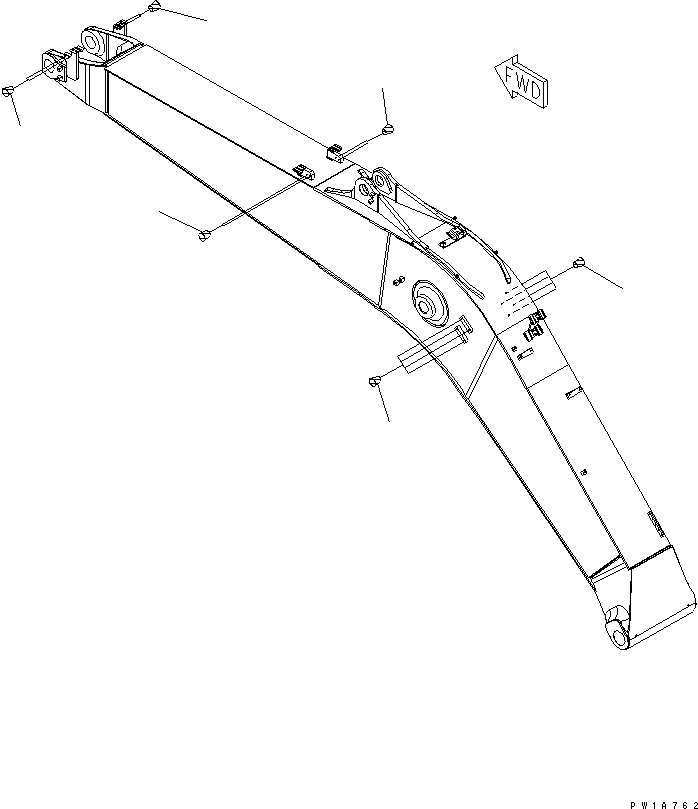 Схема запчастей Komatsu PC228US-3-YP - СТРЕЛА (.7M) (ЗАГЛУШКА)(№-) РАБОЧЕЕ ОБОРУДОВАНИЕ