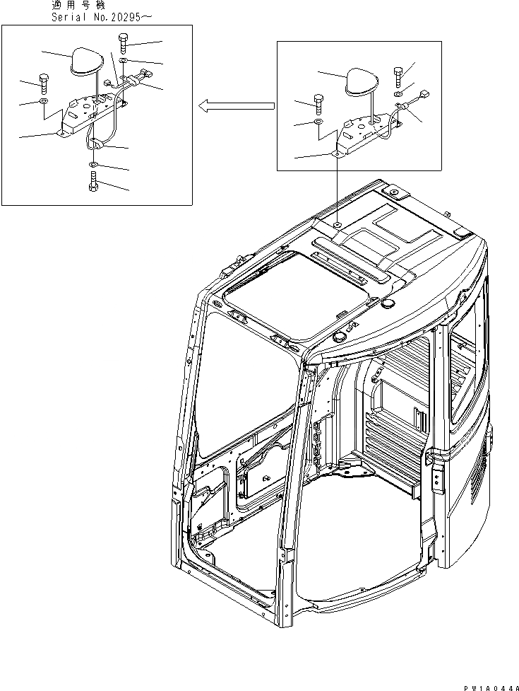 Схема запчастей Komatsu PC228US-3-YP - РУКОЯТЬ CRANE (МИГАЛКА)(№-) СПЕЦ. ОПЦИИ