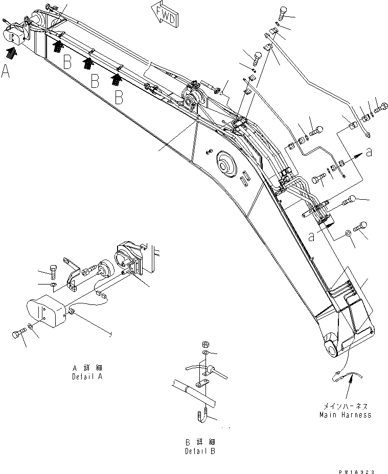 Схема запчастей Komatsu PC228US-3-YP - РУКОЯТЬ CRANE (СТРЕЛА) ( АКТУАТОР) (YELНИЗ.) (КОМПЛЕКТ)(№-) СПЕЦ. ОПЦИИ