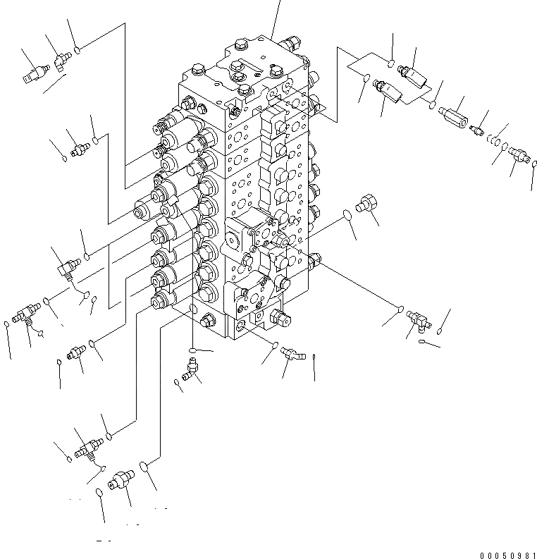 Схема запчастей Komatsu PC228USLC-3E0 - ОСНОВН. КЛАПАН (СОЕДИНИТЕЛЬН. ЧАСТИ) (/) ( АКТУАТОР) (С КЛАПАН ПЕРЕГРУЗКИ) ГИДРАВЛИКА