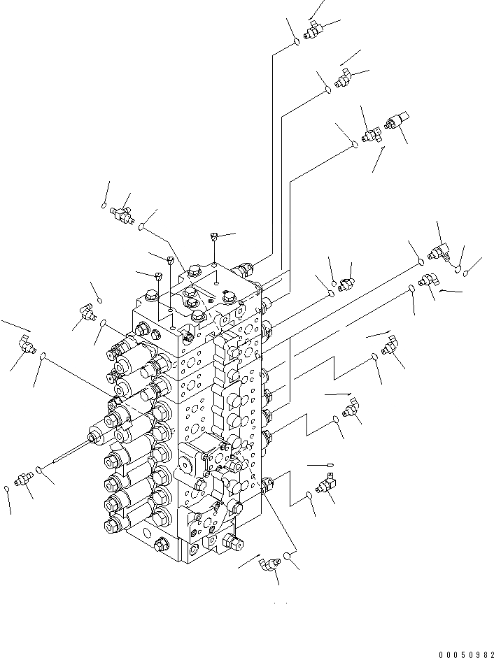 Схема запчастей Komatsu PC228USLC-3E0 - ОСНОВН. КЛАПАН (СОЕДИНИТЕЛЬН. ЧАСТИ) (/) ( АКТУАТОР) (С КЛАПАН ПЕРЕГРУЗКИ) ГИДРАВЛИКА