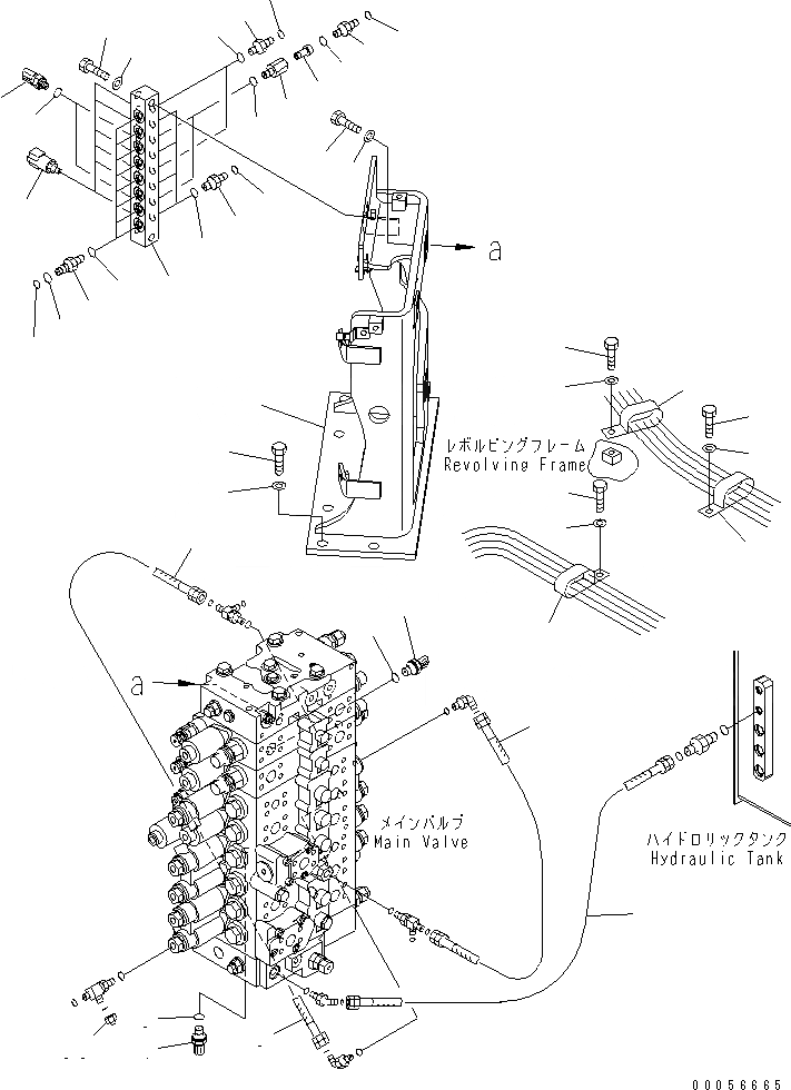 Схема запчастей Komatsu PC228USLC-3E0 - ОСНОВН. КЛАПАН (ШЛАНГИ) ( АКТУАТОР) (С КЛАПАН ПЕРЕГРУЗКИ) ГИДРАВЛИКА