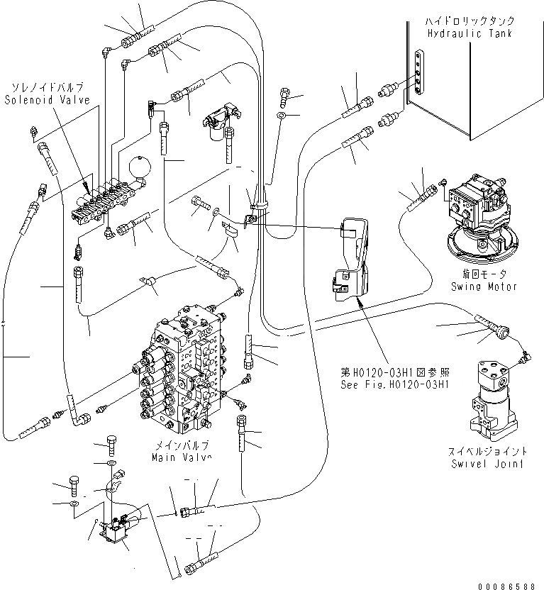 Схема запчастей Komatsu PC228USLC-3E0 - СОЛЕНОИДНЫЙ КЛАПАН (ШЛАНГИ) ( АКТУАТОР) (ДЛЯ KAL)(№9-) ГИДРАВЛИКА