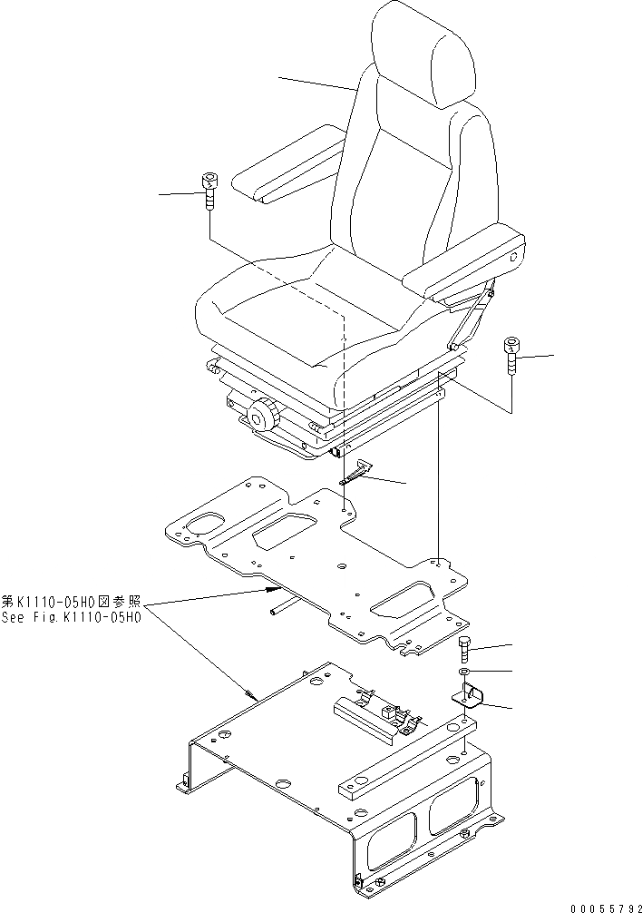 Схема запчастей Komatsu PC228USLC-3E0 - СИДЕНЬЕ ОПЕРАТОРА (ПОДВЕСКА) КАБИНА ОПЕРАТОРА И СИСТЕМА УПРАВЛЕНИЯ