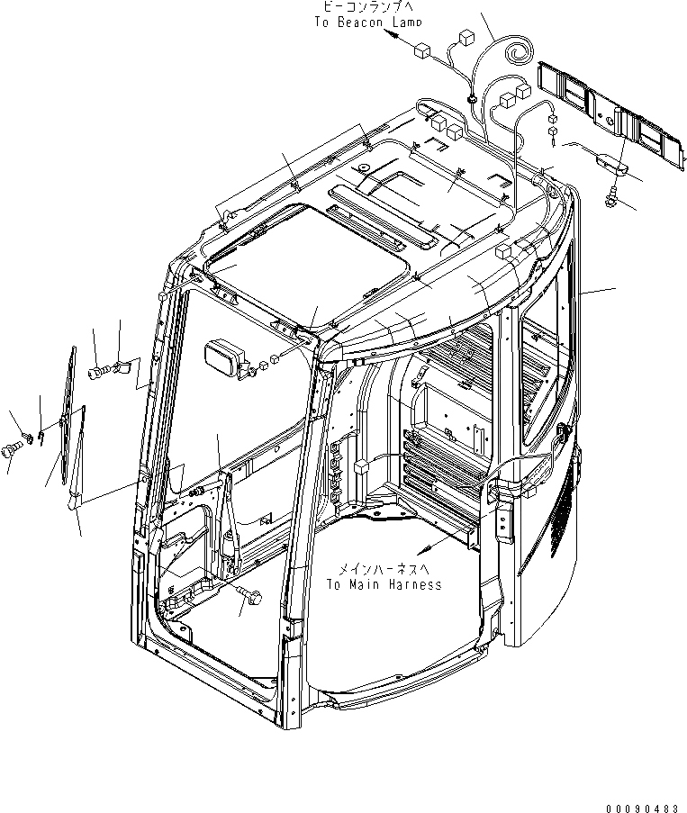 Схема запчастей Komatsu PC228USLC-3E0 - КАБИНА (ДВОРНИКИ И ОСВЕЩЕНИЕ) (ДЛЯ VANDLISM ЗАЩИТА) (ДЛЯ KAL) КАБИНА ОПЕРАТОРА И СИСТЕМА УПРАВЛЕНИЯ