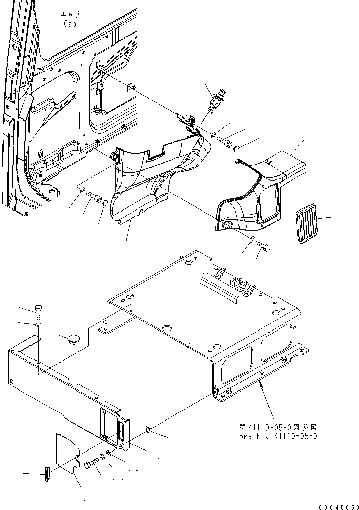 Схема запчастей Komatsu PC228USLC-3E0 - ОТДЕЛКА COVER КАБИНА ОПЕРАТОРА И СИСТЕМА УПРАВЛЕНИЯ