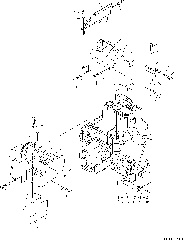 Схема запчастей Komatsu PC228USLC-3E0 - ПЕРЕДН. КРЫШКА(COVER) (/) ЧАСТИ КОРПУСА