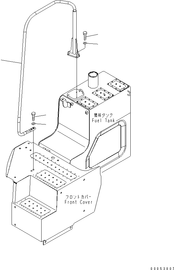 Схема запчастей Komatsu PC228USLC-3E0 - HANDRAIL ЧАСТИ КОРПУСА