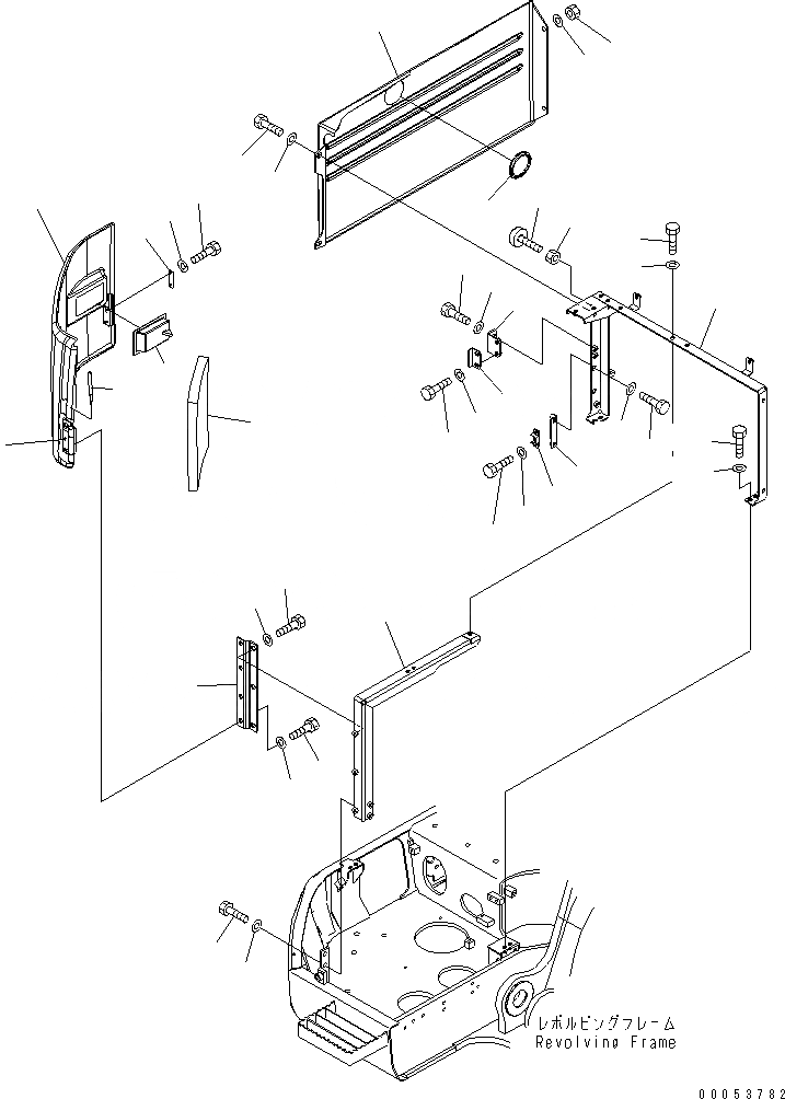 Схема запчастей Komatsu PC228US-3E0 - ПЕРЕДН. КРЫШКА(COVER) (/)(№-) ЧАСТИ КОРПУСА