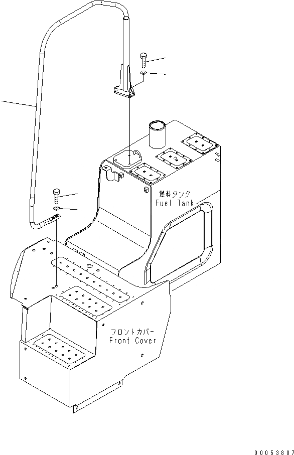 Схема запчастей Komatsu PC228US-3E0 - HANDRAIL ЧАСТИ КОРПУСА