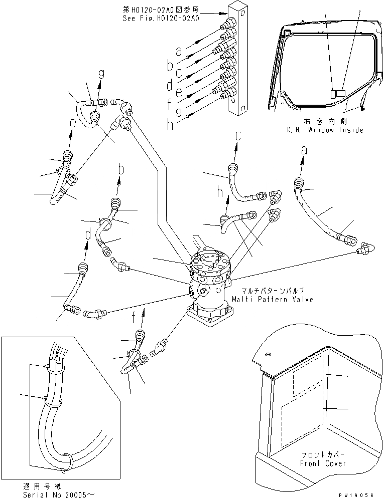 Схема запчастей Komatsu PC228USLC-3-AP - MULTI PATTERN (ШЛАНГИ И ПЛАСТИНА)(№-) ГИДРАВЛИКА