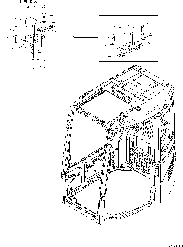 Схема запчастей Komatsu PC228USLC-3-YA - МИГАЛКА(№-) ЭЛЕКТРИКА