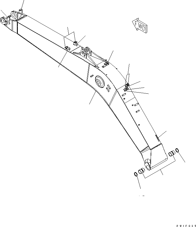 Схема запчастей Komatsu PC228USLC-3-YA - СТРЕЛА (.7M) (SLIDE РУКОЯТЬ) (YELНИЗ.)(№-) РАБОЧЕЕ ОБОРУДОВАНИЕ