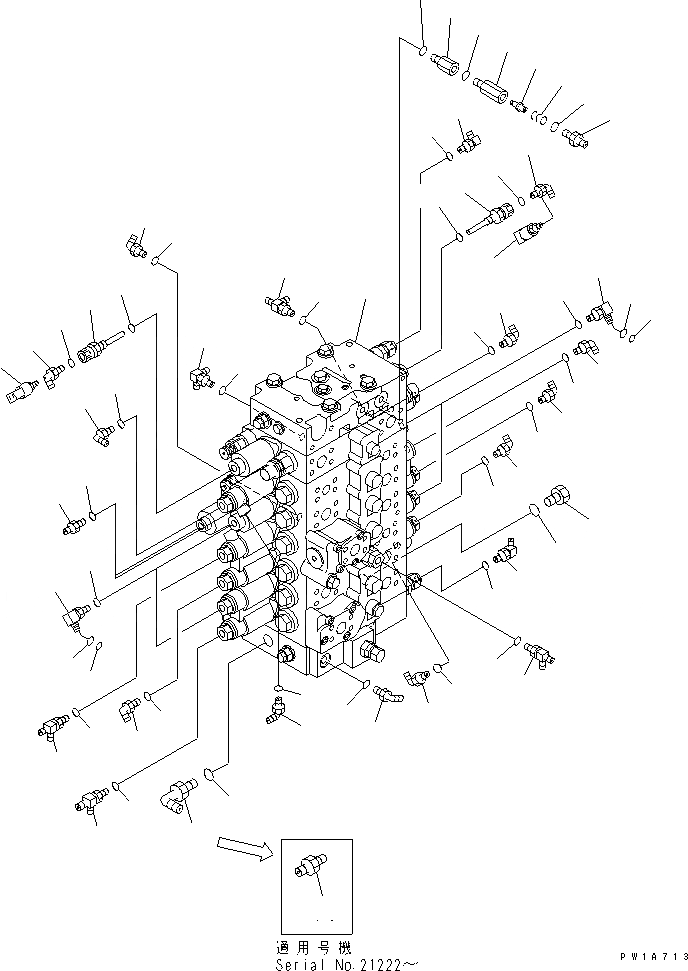 Схема запчастей Komatsu PC228USLC-3-YP - ОСНОВН. КЛАПАН (СОЕДИНИТЕЛЬН. ЧАСТИ) ( АКТУАТОР) (ДЛЯ ПОДЪЕМА РУКОЯТИ)(№-) ГИДРАВЛИКА