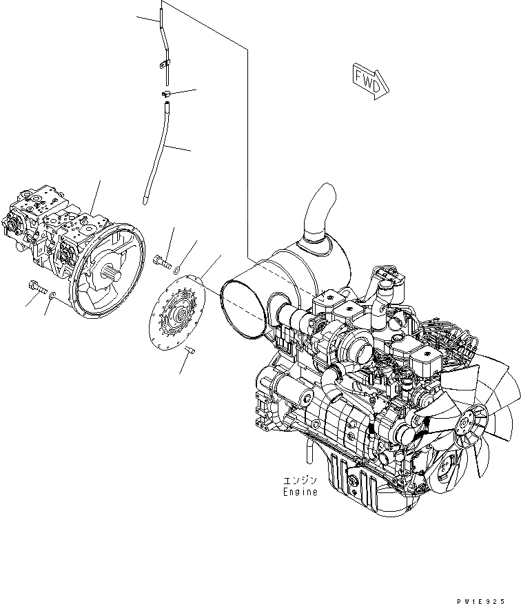 Схема запчастей Komatsu PC228US-3-AG - ДАМПЕР¤ НАСОС И ПАТРУБКИ(№9-) КОМПОНЕНТЫ ДВИГАТЕЛЯ