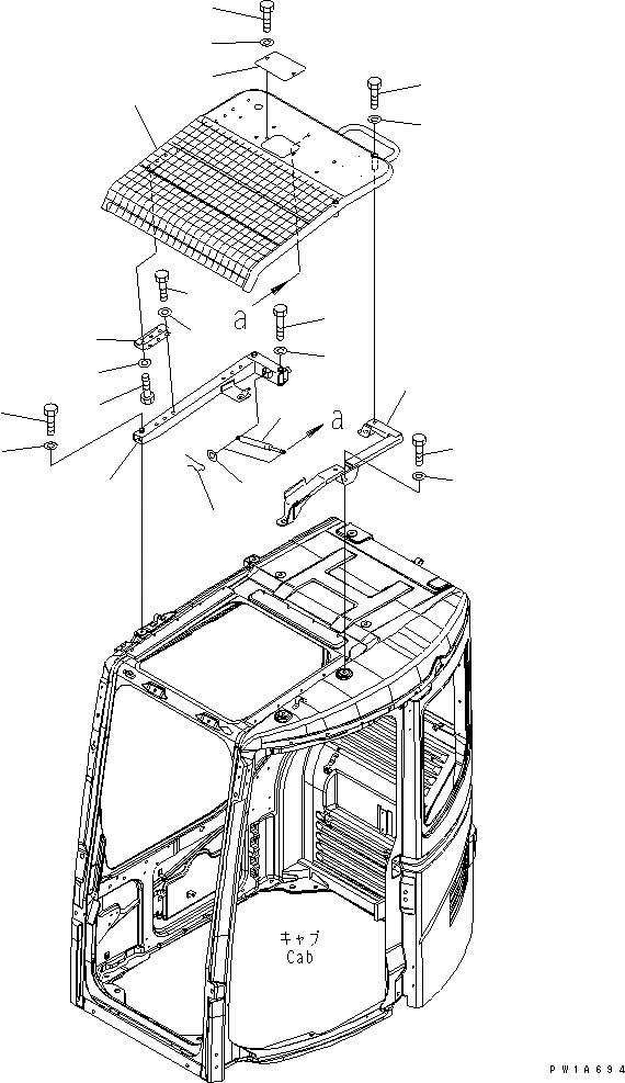 Схема запчастей Komatsu PC228US-3-AG - ВЕРХН. ЗАЩИТА(№-) КАБИНА ОПЕРАТОРА И СИСТЕМА УПРАВЛЕНИЯ