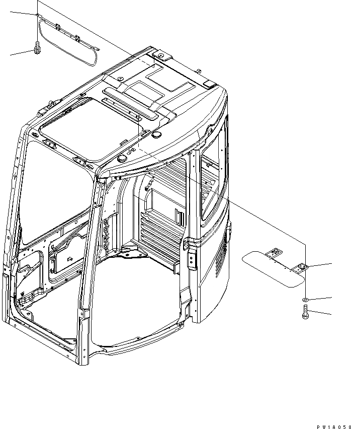 Схема запчастей Komatsu PC228US-3-AG - КОЗЫРЕК ОТ СОЛНЦА.(№-) КАБИНА ОПЕРАТОРА И СИСТЕМА УПРАВЛЕНИЯ