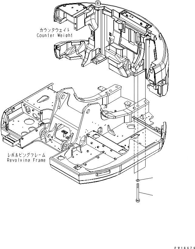 Схема запчастей Komatsu PC228US-3-AG - КРЕПЛЕНИЕ ПРОТИВОВЕСА (СПЕЦ-Я ДЛЯ РАЗРУШ. ЗДАНИЙ)(№-) ЧАСТИ КОРПУСА