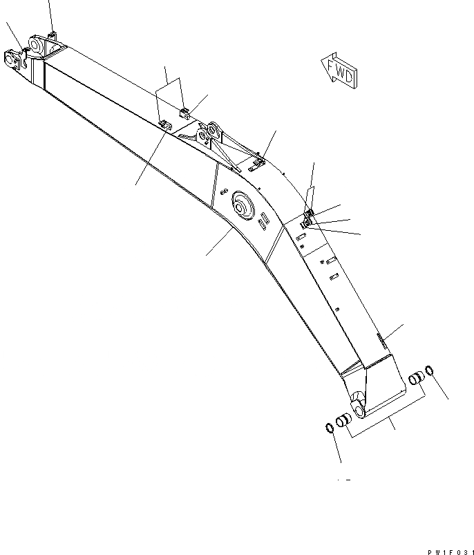 Схема запчастей Komatsu PC228US-3-YG - СТРЕЛА (.7M) (С ДОПОЛН. ГИДРОЛИНИЕЙ) (YELНИЗ.)(№-9) РАБОЧЕЕ ОБОРУДОВАНИЕ