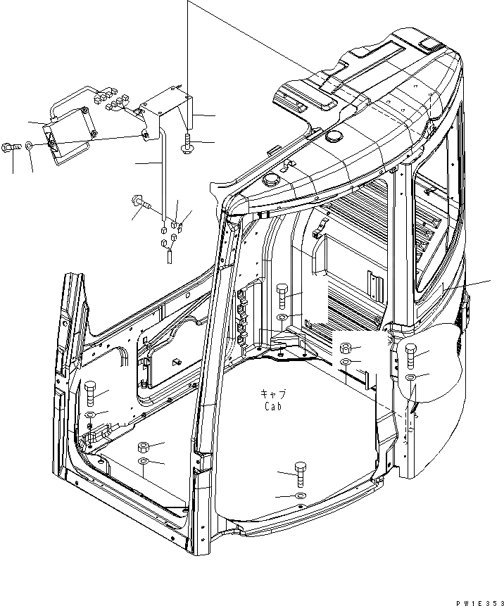 Схема запчастей Komatsu PC228US-3T-YT - КАБИНА (МОНИТОР И ЧАСТИ Д/УСТАНОВКИ)(№-) КАБИНА ОПЕРАТОРА И СИСТЕМА УПРАВЛЕНИЯ