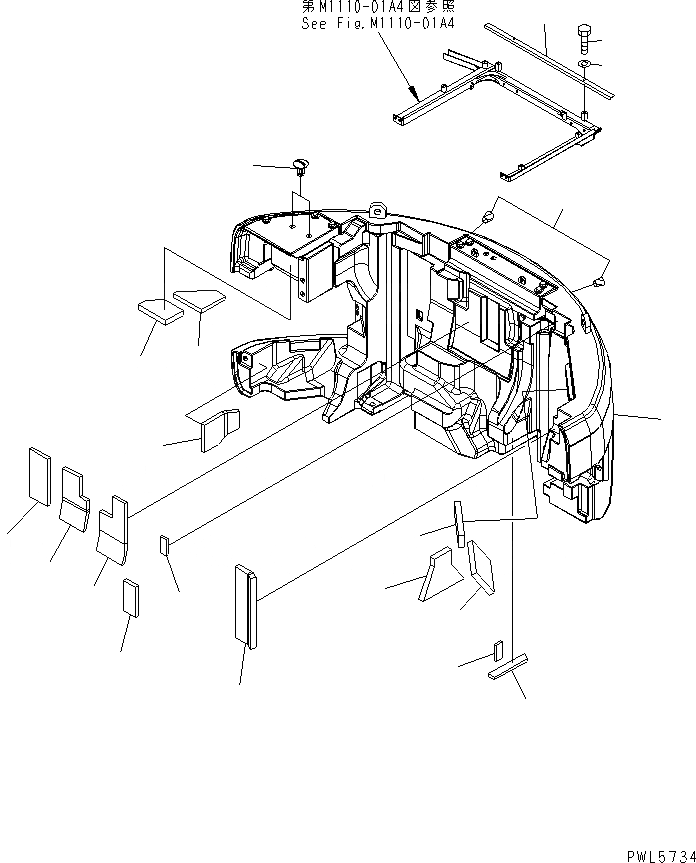 Схема запчастей Komatsu PC228US-3T-YT - ПРОТИВОВЕС (KG) (YELНИЗ.)(№-8) ЧАСТИ КОРПУСА