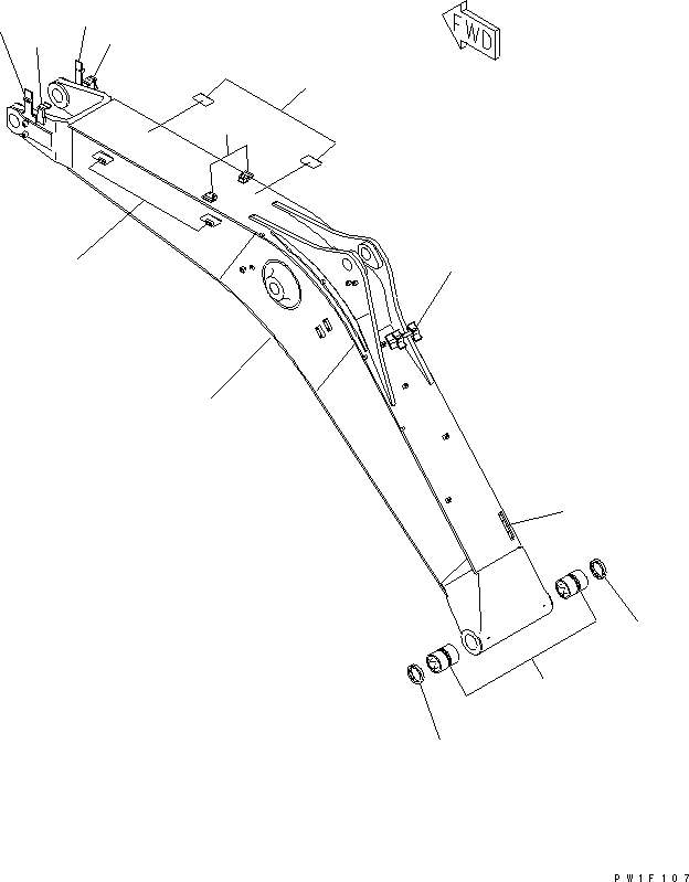 Схема запчастей Komatsu PC228US-3T-YT - СТРЕЛА (.M) (УСИЛ.) (ТУННЕЛЬН. СПЕЦ-Я.) (YELНИЗ.)(№-) РАБОЧЕЕ ОБОРУДОВАНИЕ