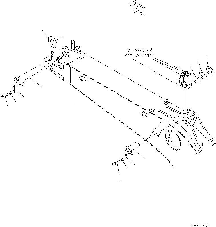 Схема запчастей Komatsu PC228US-3T-YT - СТРЕЛА (.9M) (ВЕРХН. ПАЛЕЦ И НИЖН. ПАЛЕЦ) (YELНИЗ.)(№-) РАБОЧЕЕ ОБОРУДОВАНИЕ