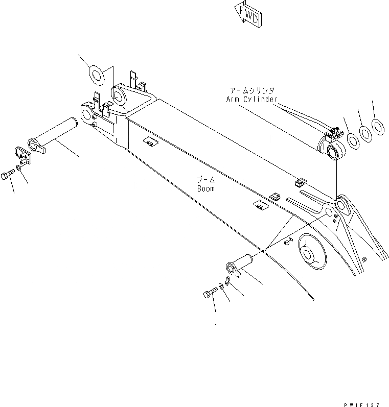 Схема запчастей Komatsu PC228US-3T-YT - СТРЕЛА (.9M) (ВЕРХН. ПАЛЕЦ И НИЖН. ПАЛЕЦ) (ДЛЯ ТУННЕЛЬН. СПЕЦ-Я.) (YELНИЗ.)(№-) РАБОЧЕЕ ОБОРУДОВАНИЕ