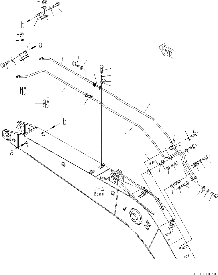 Схема запчастей Komatsu PC228US-3N-YA - СТРЕЛА (.7M) (ЦИЛИНДР КОВША) (С ROTATION РУКОЯТЬ) (YELНИЗ.) РАБОЧЕЕ ОБОРУДОВАНИЕ